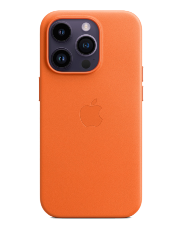 Чехол Apple iPhone 14 Pro Leather Case MagSafe Animation (Золотистая охра)