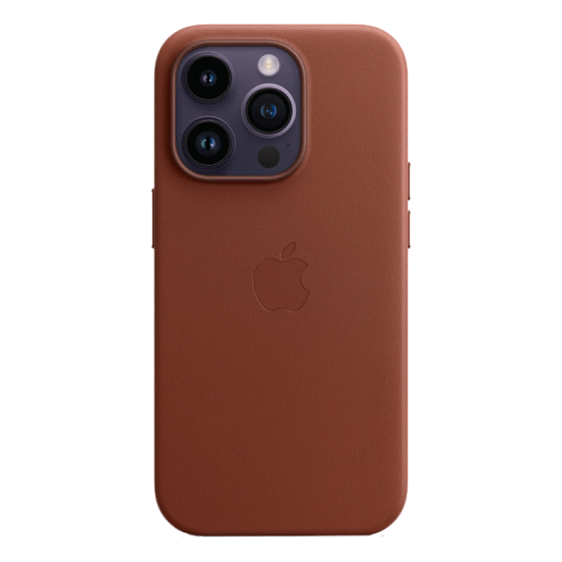 Чехол Apple iPhone 14 Pro Leather Case MagSafe Animation (Коричневый)