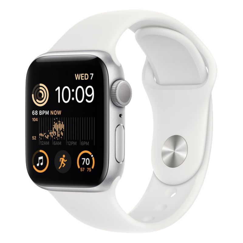 Apple Watch Series SE 2 40mm Silver Aluminum Case with White Sand Sport Band
