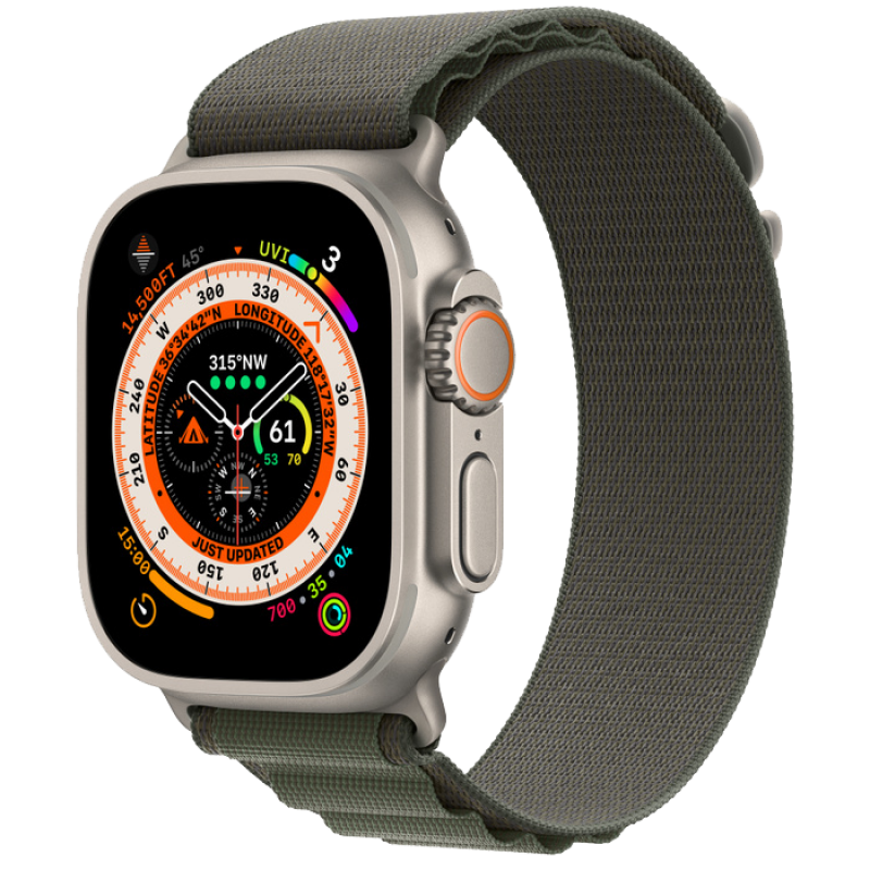 Apple Watch Series Ultra 49mm Titanium Case with Green Alpine Loop L (Предзаказ 5дней)