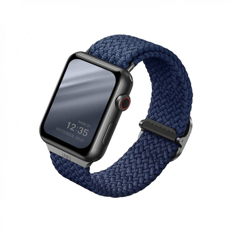 Uniq для Apple Watch 45/44/42 mm ремешок ASPEN Strap Braided Blue