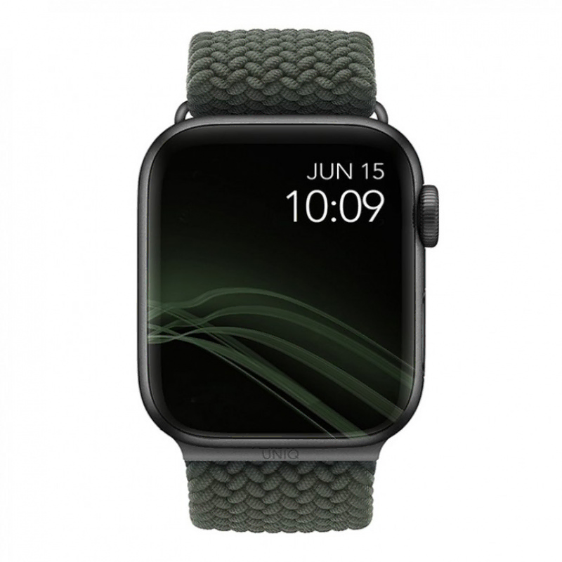 Uniq для Apple Watch 45/44/42 mm ремешок ASPEN Strap Braided Green
