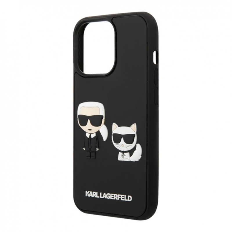 Lagerfeld для iPhone 14 чехол 3D Rubber Karl and Choupette Hard Black