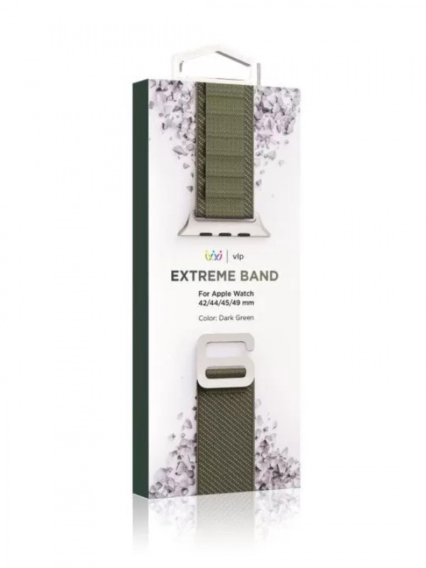 Ремешок нейлоновый Extreme Band "vlp" для Apple Watch 42/44/45/49mm, темно-зеленый