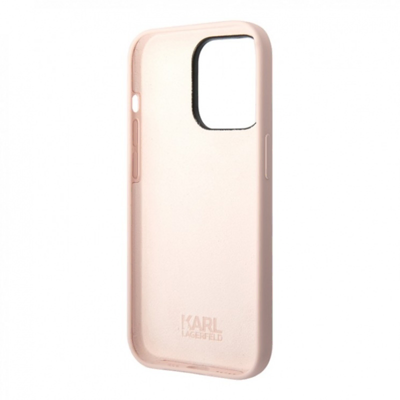 Lagerfeld для iPhone 14 чехол Liquid silicone Choupette body Hard Pink