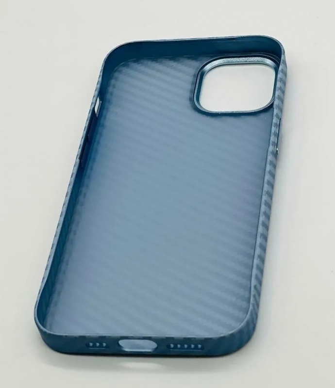 Накладка Iphone 13 Pro Max piblue kevlar magnetic MagSafe (Голубой)