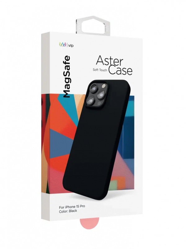 Чехол защитный "vlp" Aster Case с MagSafe для iPhone 15 Pro, черный