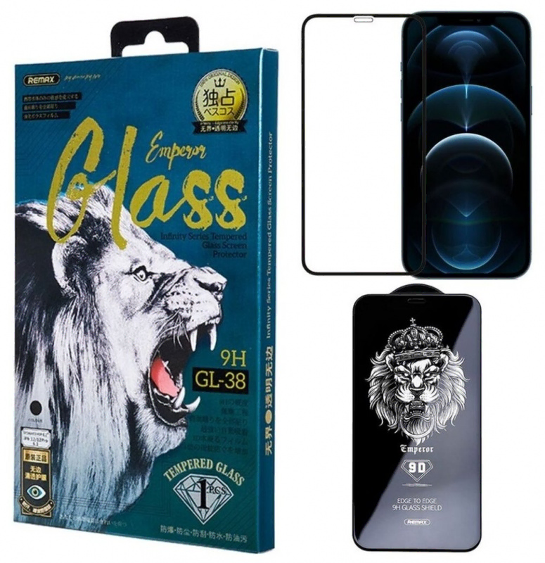 Tempered Glass iPhone 12/12 Pro Remax GL-38 Black Full Screen