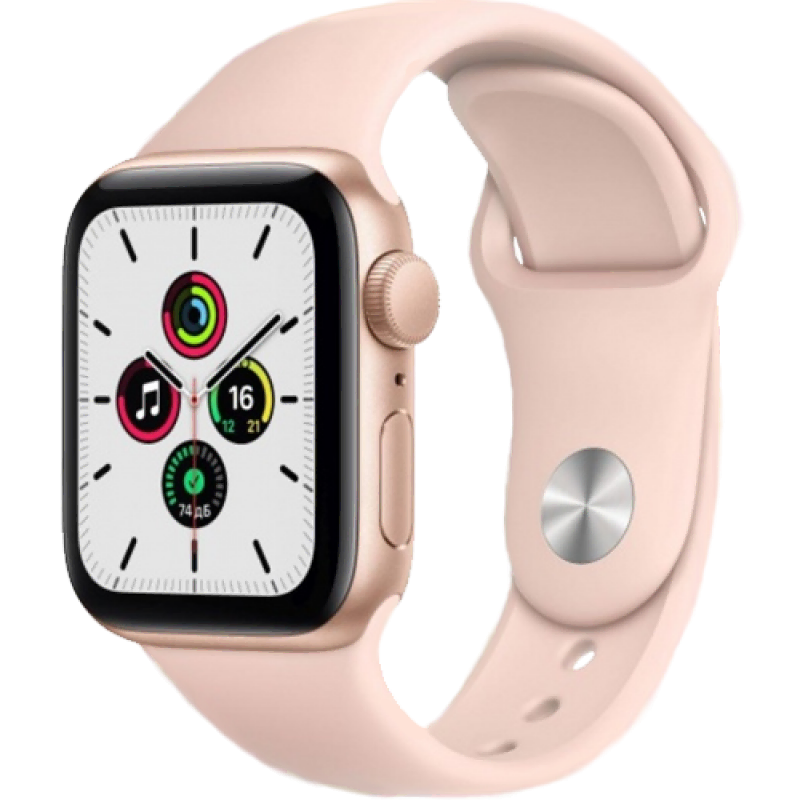 Apple Watch Series SE 44mm Gold Aluminum Case with Starlight Sand Sport Band