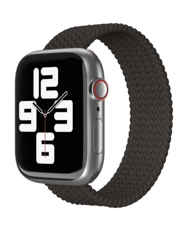 Ремешок нейлоновый плетёный "vlp" для Apple Watch 42/44/45, S/M, 2шт, чёрный