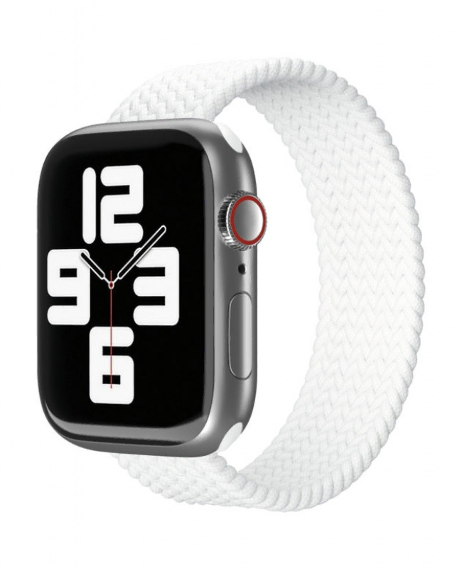 Ремешок нейлоновый плетёный "vlp" для Apple Watch 42/44/45, S/M, 2шт, белый