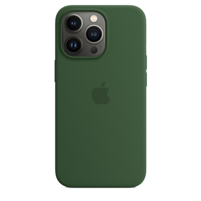 Накладка Apple iPhone 13 Pro Max Silicon Case MagSafe (Зелёный клевер)